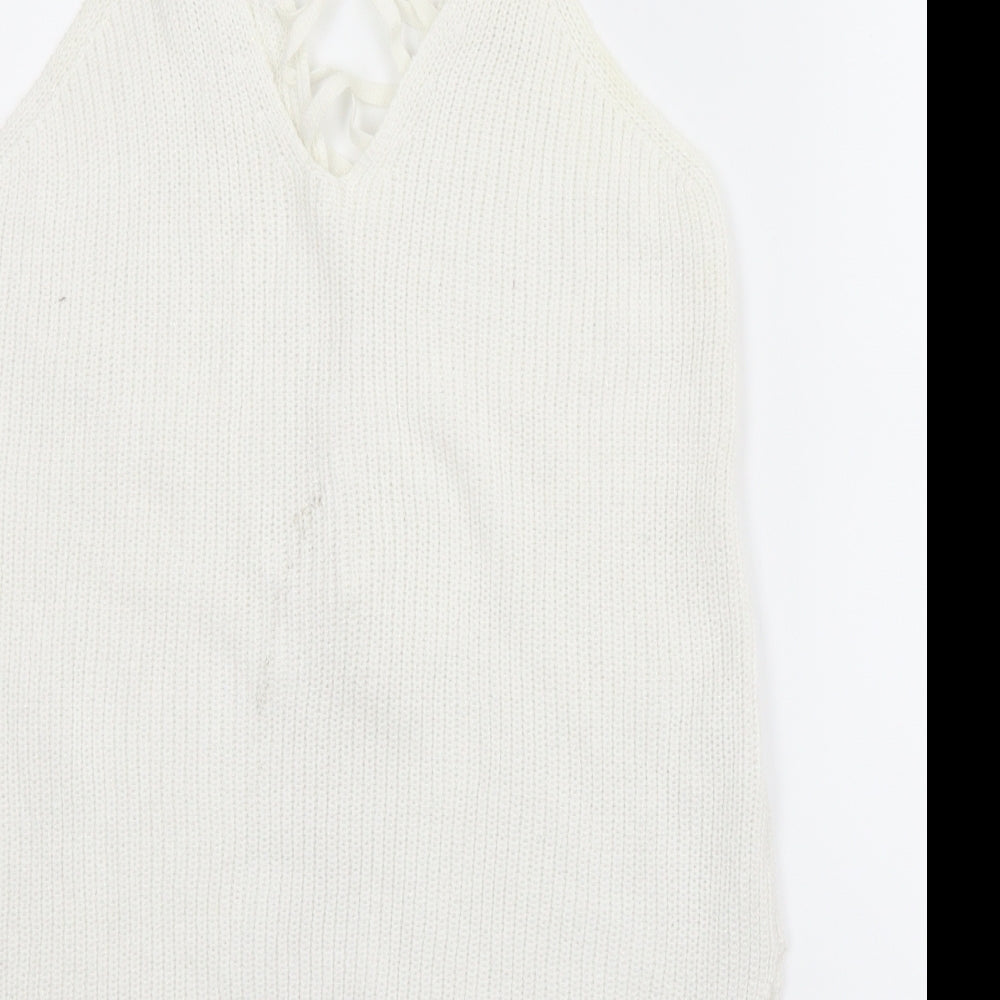 River Island Womens White Vest Jumper Size 10