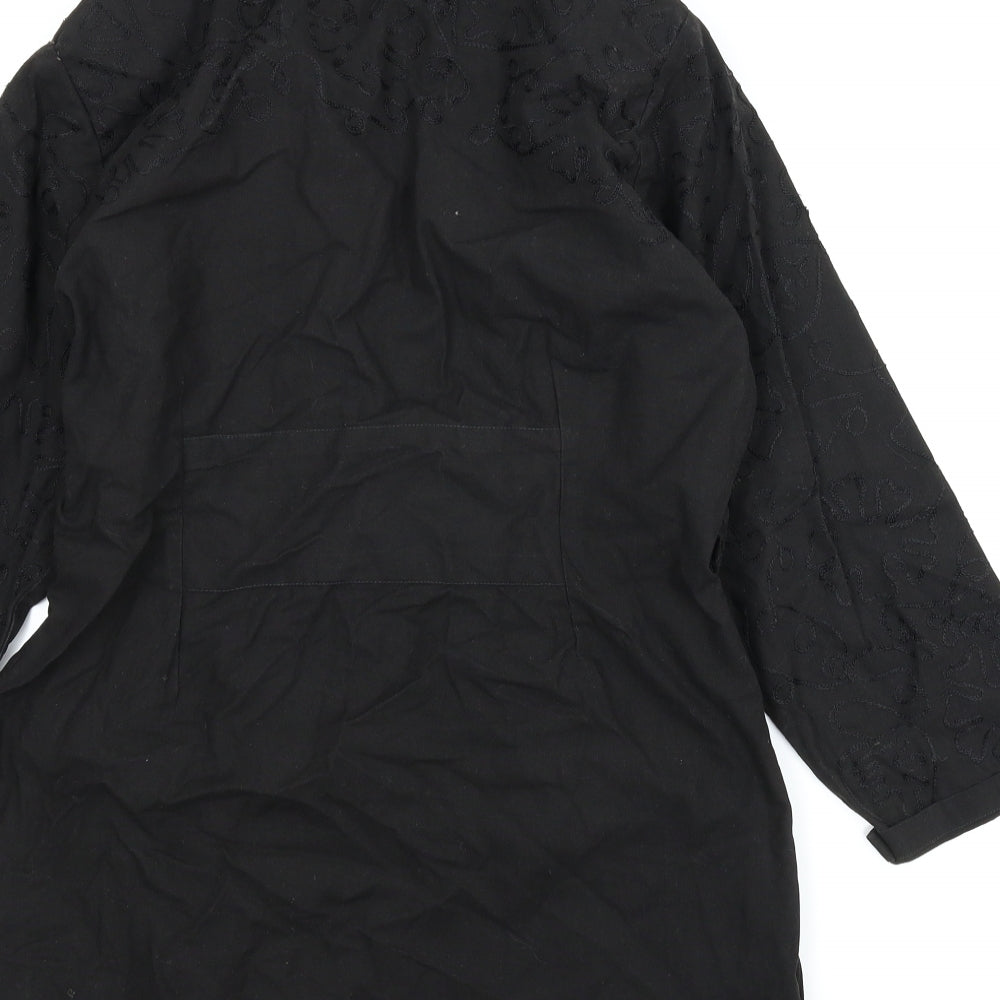Wallis Exclusoive Womens Black Floral Cardigan Jumper Size 12