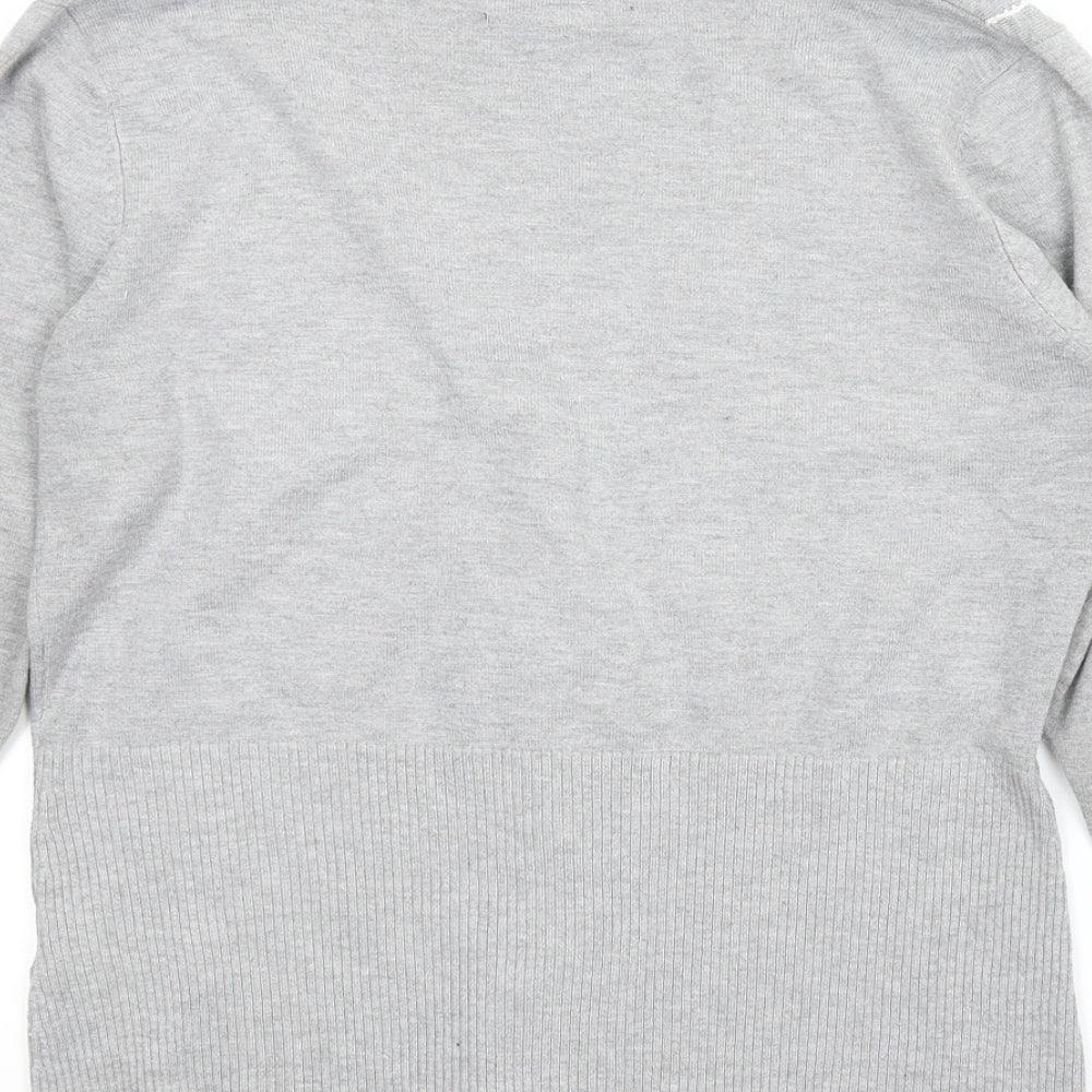 Femme Womens Grey Cardigan Jumper Size M