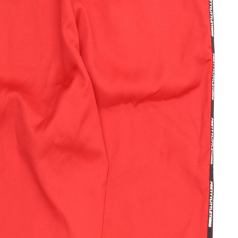 PRETTYLITTLETHING Womens Red Trousers Size 16 L28 in