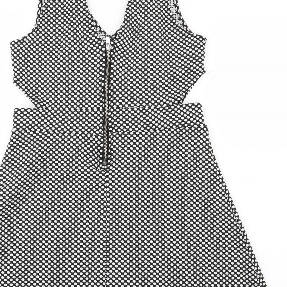 Divided by H&M Womens White Polka Dot Mini Size 10