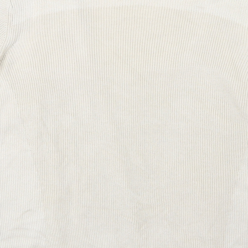 Marks and Spencer Womens Ivory Knit Pullover Jumper Size 16 - Top and cardigan in one