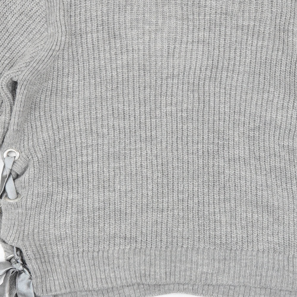 Primark Womens Grey Pullover Jumper Size M - tie side detail