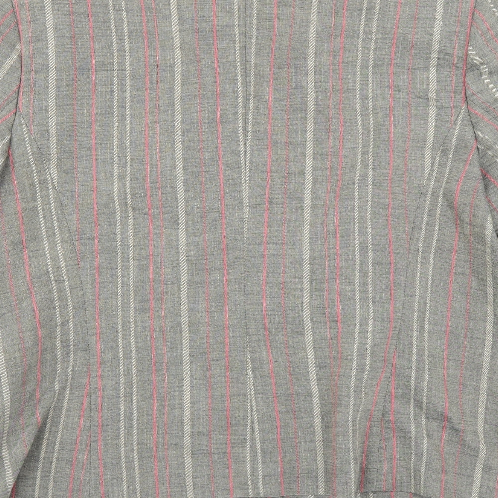 guerral Womens Grey Striped Basic Blouse Size 16