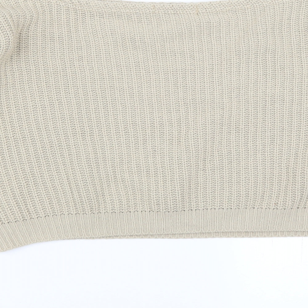 Boohoo Womens Beige Pullover Jumper Size S - cropped