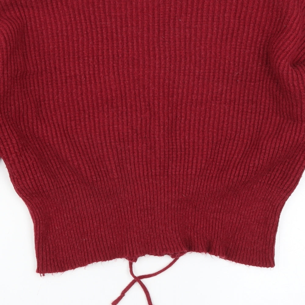 Candy Couture Girls Red Pullover Jumper Size 15 Years - Lace up Detail