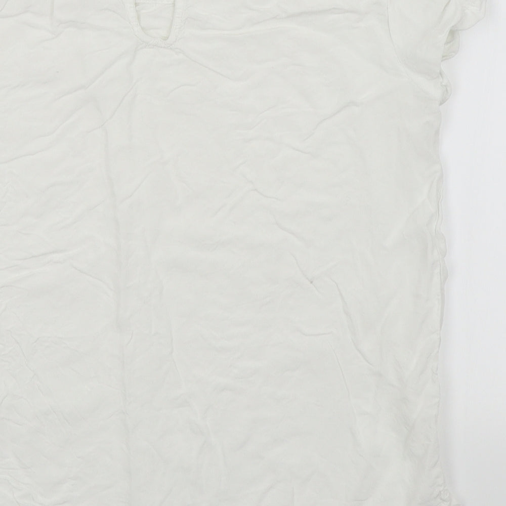 Only Womens White Basic T-Shirt Size 10
