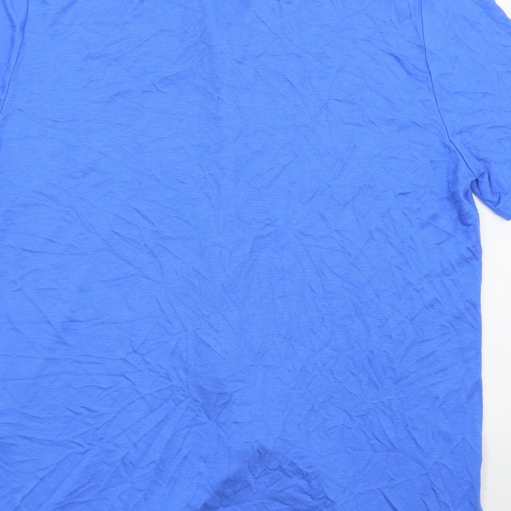 M&S Womens Blue Basic Button-Up Size 16
