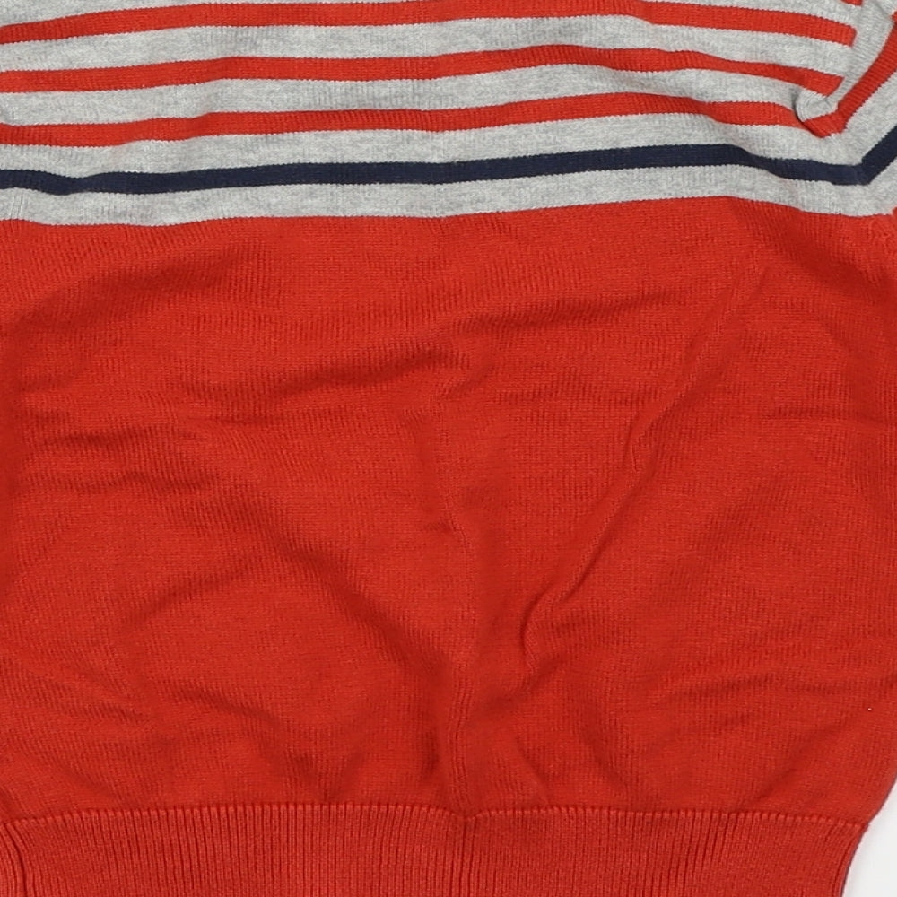 Asda George Boys Red Striped Pullover Jumper Size 3-4 Years