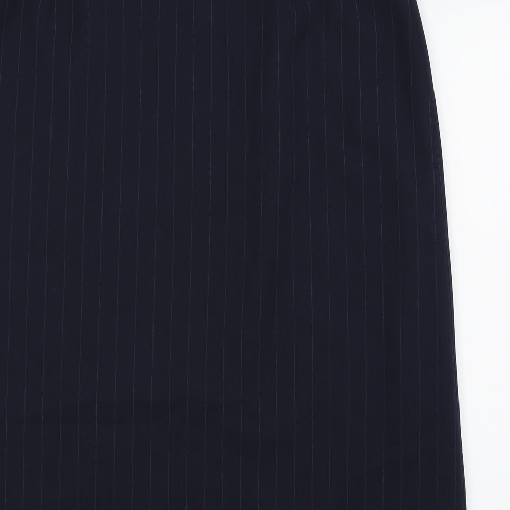 bonmarche Womens Blue Striped Pleated Skirt Size 18