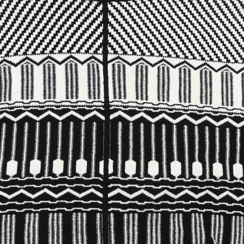 F&F Womens Black Geometric Cape Jumper Size M
