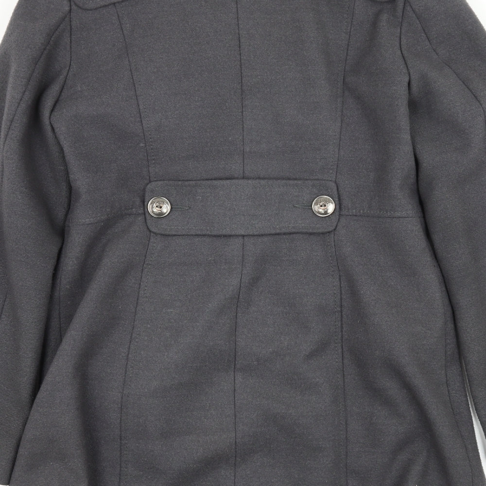 Dorothy Perkins Womens Grey Pea Coat Jacket Size 12