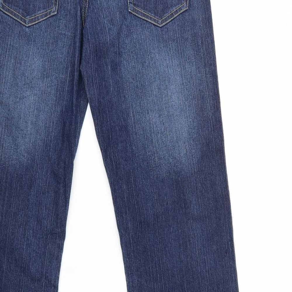 mandor line Womens Blue Floral Denim Straight Jeans Size 29 in L32 in