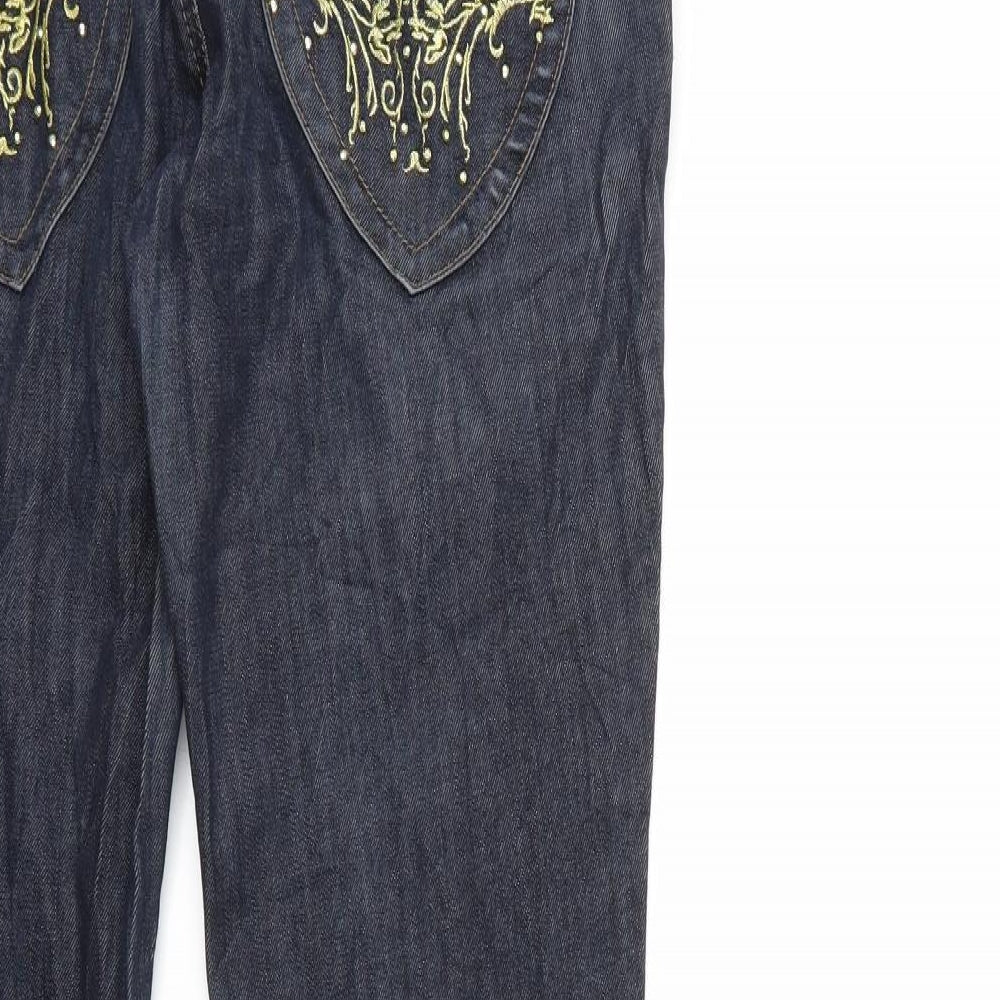 VERO MODA Womens Blue Denim Straight Jeans Size 30 in L32 in