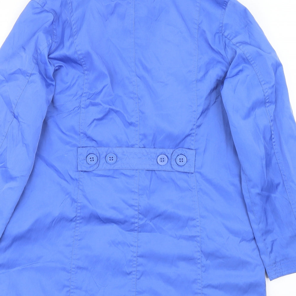 BM Womens Blue Overcoat Jacket Size 12