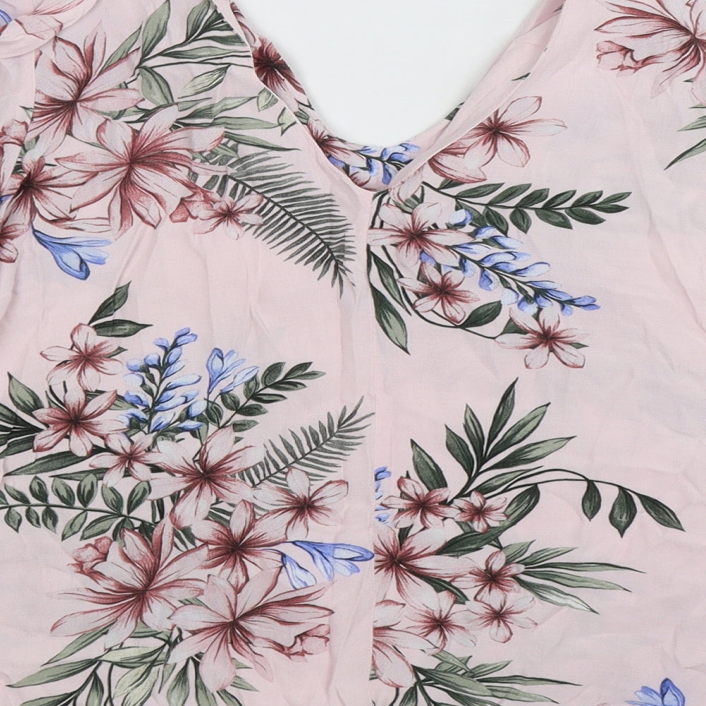 F&F Womens Pink Floral Basic Blouse Size 6