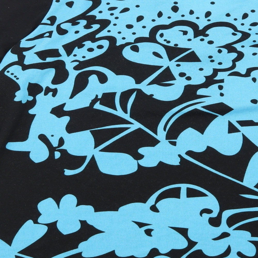 Christy Womens Black Floral Pullover Jumper Size L