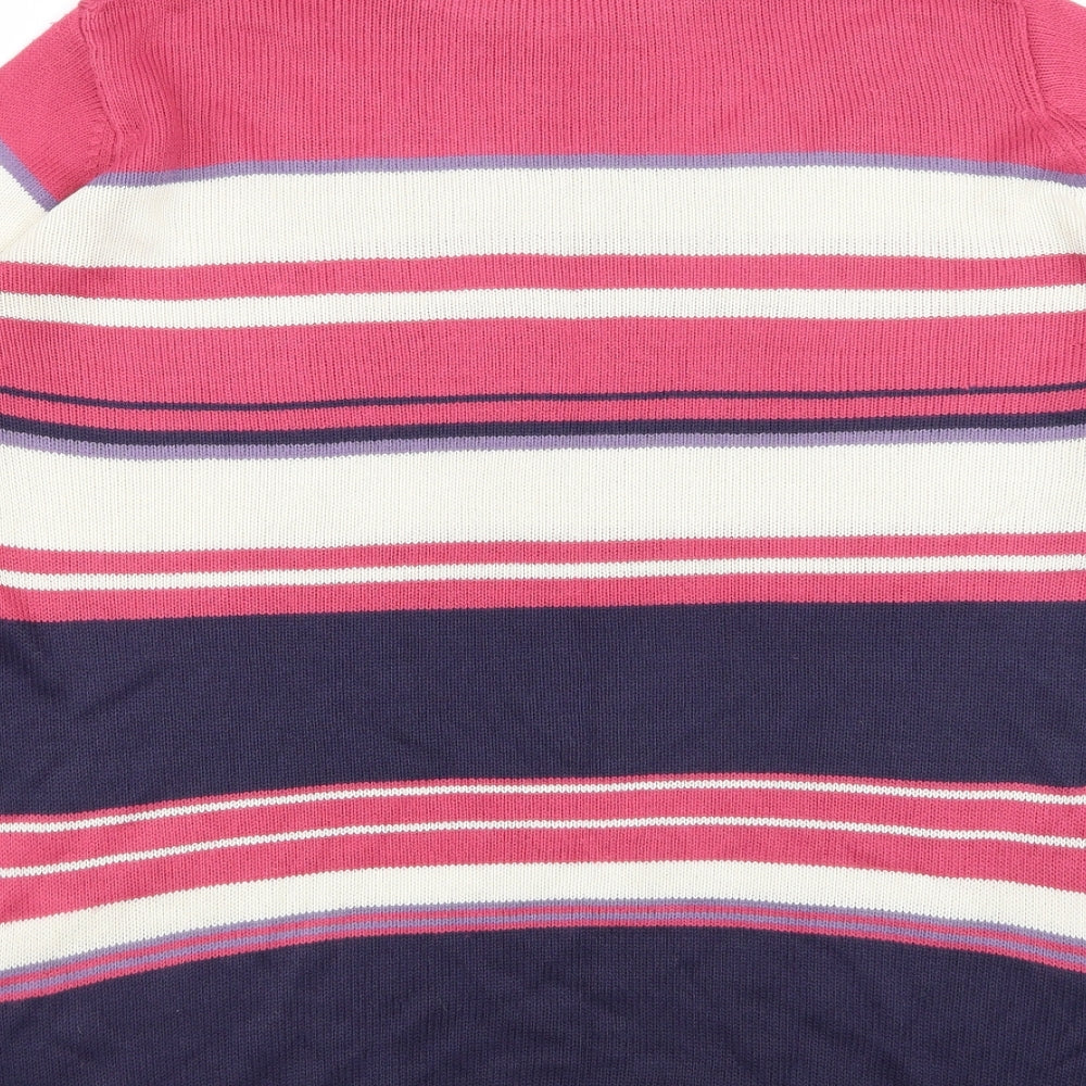 EWM Womens Orange Striped Pullover Jumper Size 14