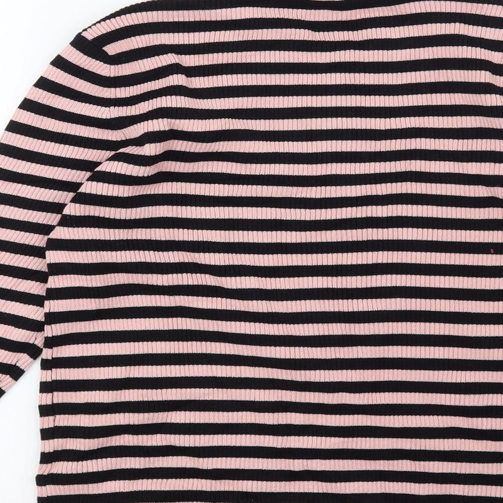 Red Herring Womens Pink Striped Pullover Jumper Size 14