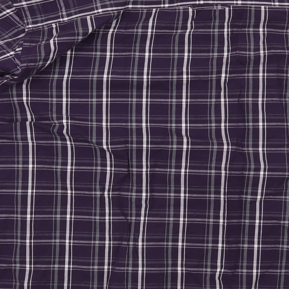Cedar Wood State Mens Purple Check Button-Up Size XL
