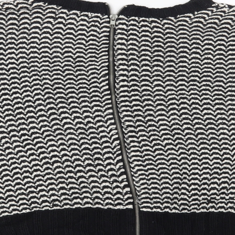 New Look Womens Black Geometric Pullover Jumper Size 12
