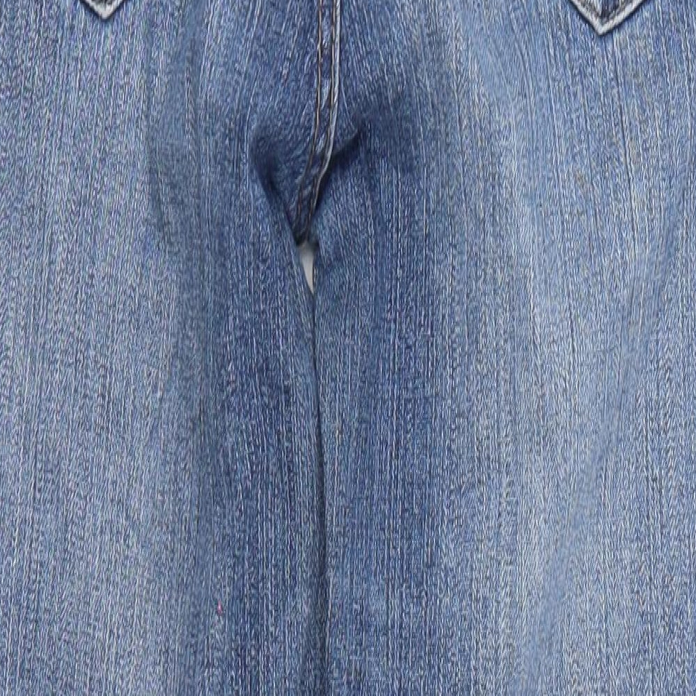 Denim & Co. Womens Blue Denim Straight Jeans Size 12 L26 in