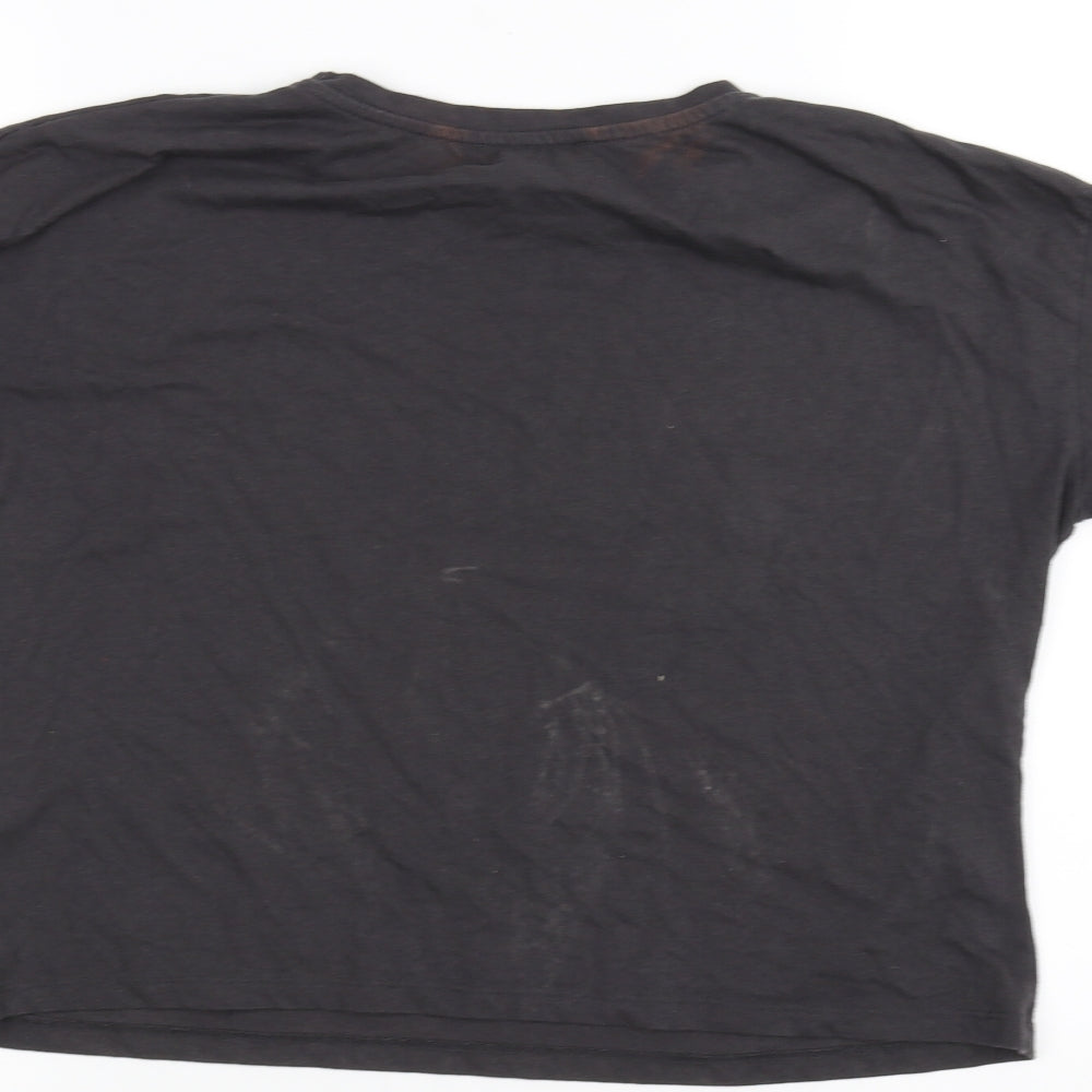 New Look Womens Black Basic T-Shirt Size 10