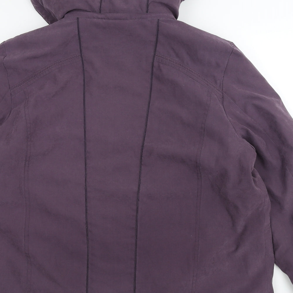 anna rose Womens Purple Parka Coat Size L