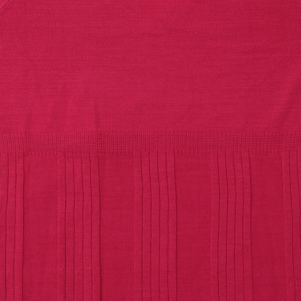 Note Womens Pink Basic T-Shirt Size 12
