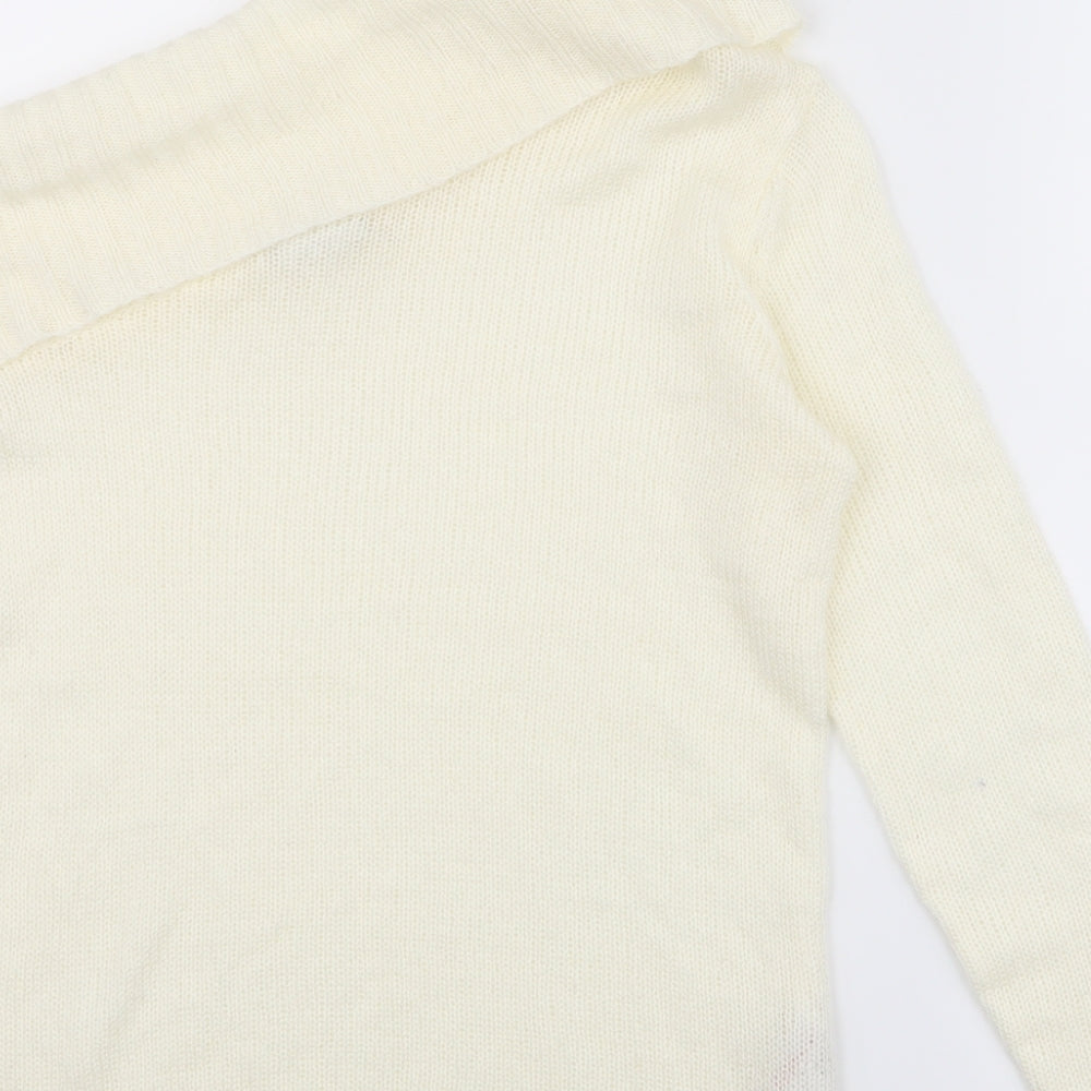 VILA Womens White Pullover Jumper Size S