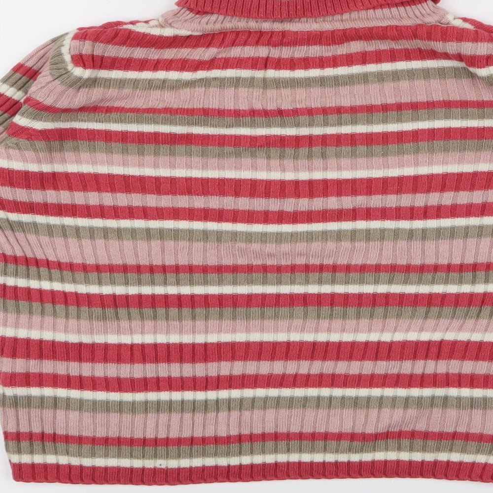 TU Girls Pink Striped Pullover Jumper Size 8 Years
