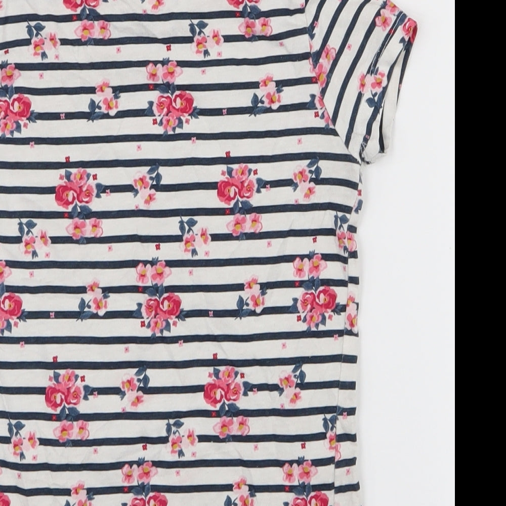 Primark Girls Blue Striped Pullover T-Shirt Size 3-4 Years