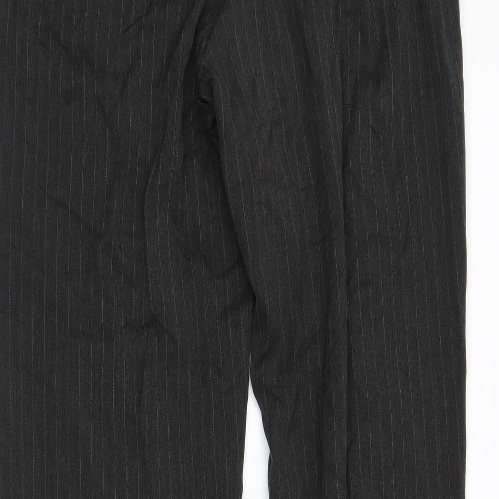 Debenhams Womens Grey Striped Trousers Size 12 L27 in