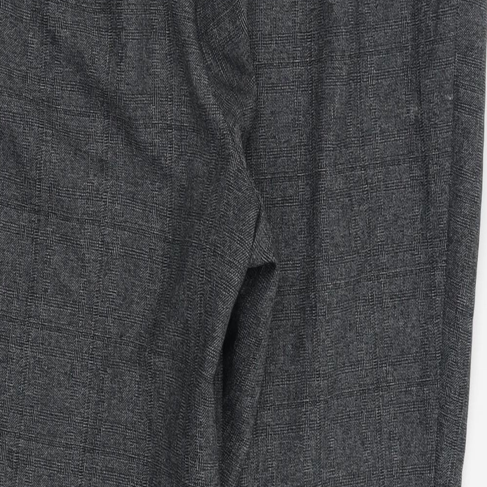 Preworn Womens Grey Check Trousers Size 34 in L24 in