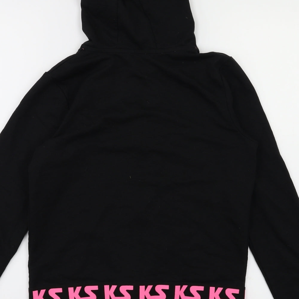 M&Co Girls Black Full Zip Jumper Size 13 Years