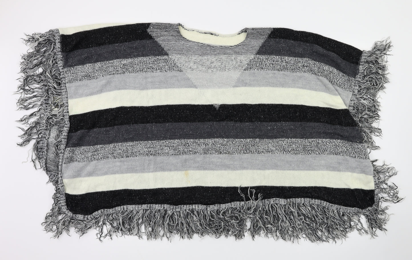 Preworn Womens Grey Striped Shawl/Wrap