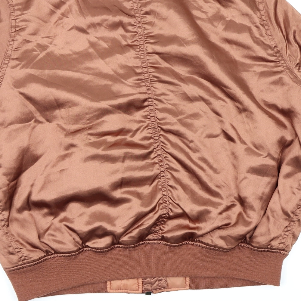 Topshop Womens Brown Satin Jacket Size 12