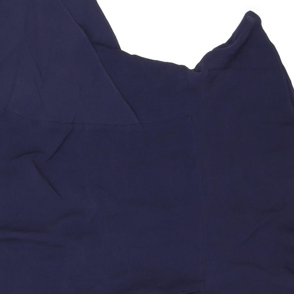 Warehouse Womens Blue Chiffon Basic Blouse Size 10