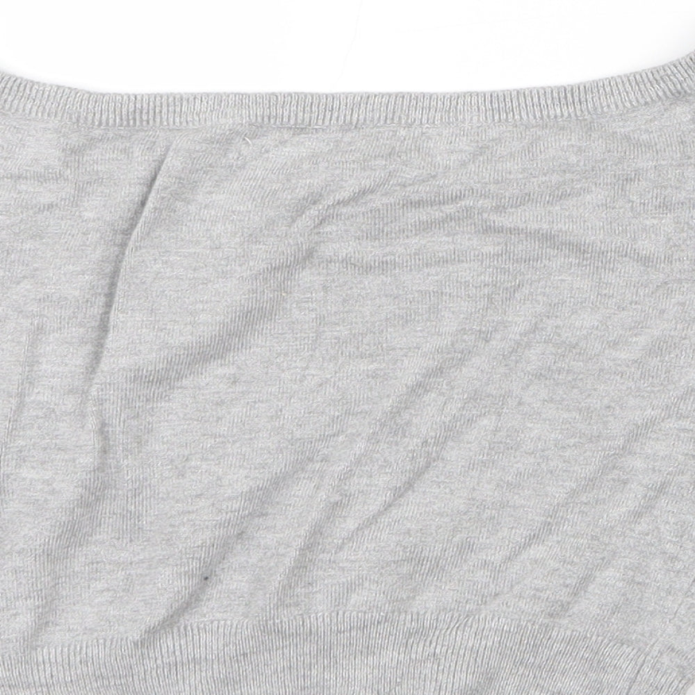 Atmosphere Womens Grey Knit Cropped T-Shirt Size 8
