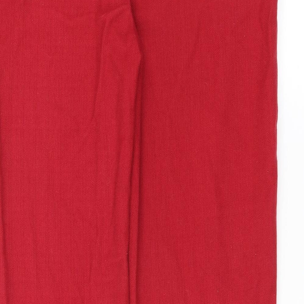 H&M Womens Red Trousers Size 8 L26 in - slim leg