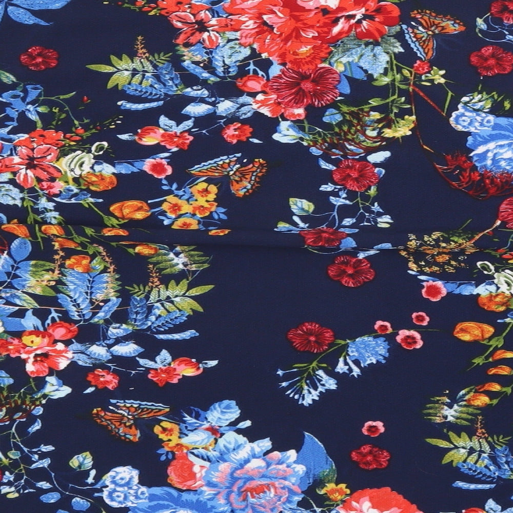 Marks and Spencer Womens Blue Floral Basic Blouse Size 12