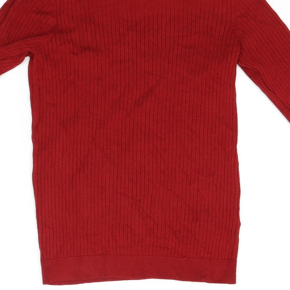 F&F Womens Red Knit Pullover Jumper Size 12
