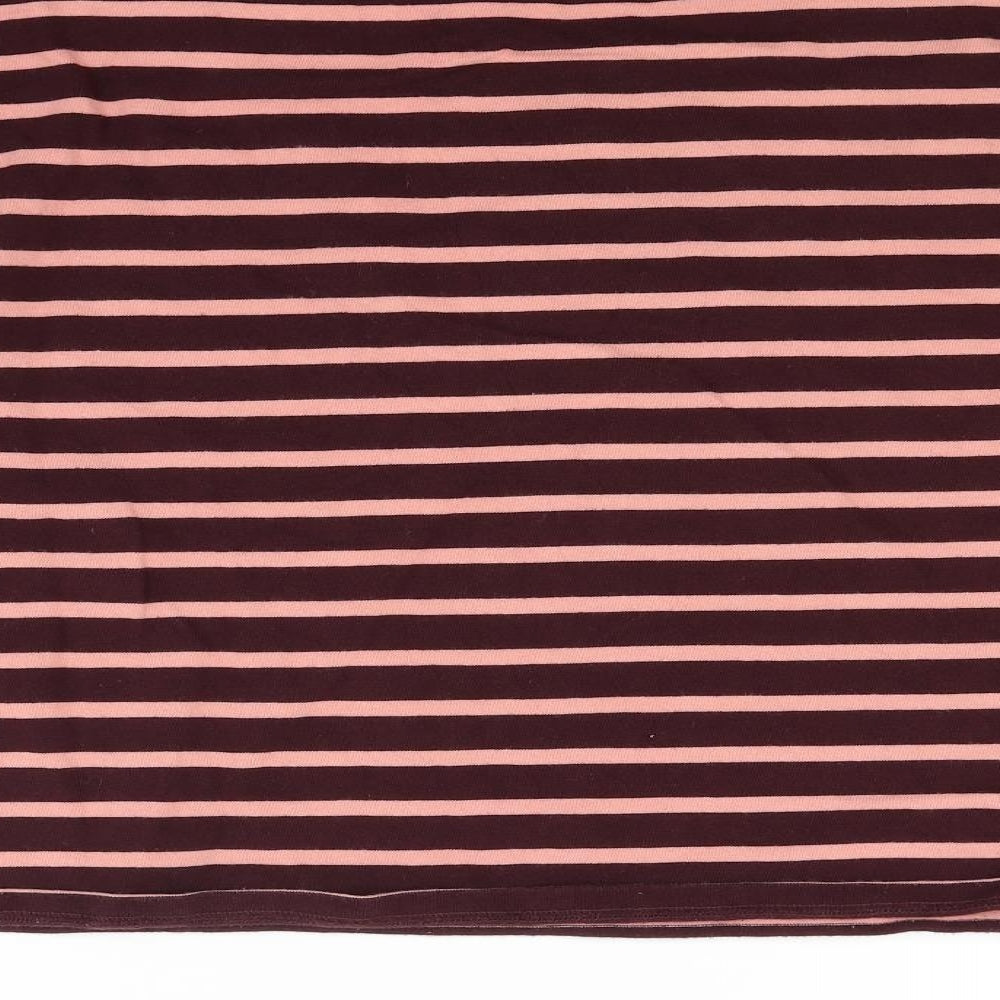 Monki Womens Red Striped Jacquard Pullover Sweatshirt Size M