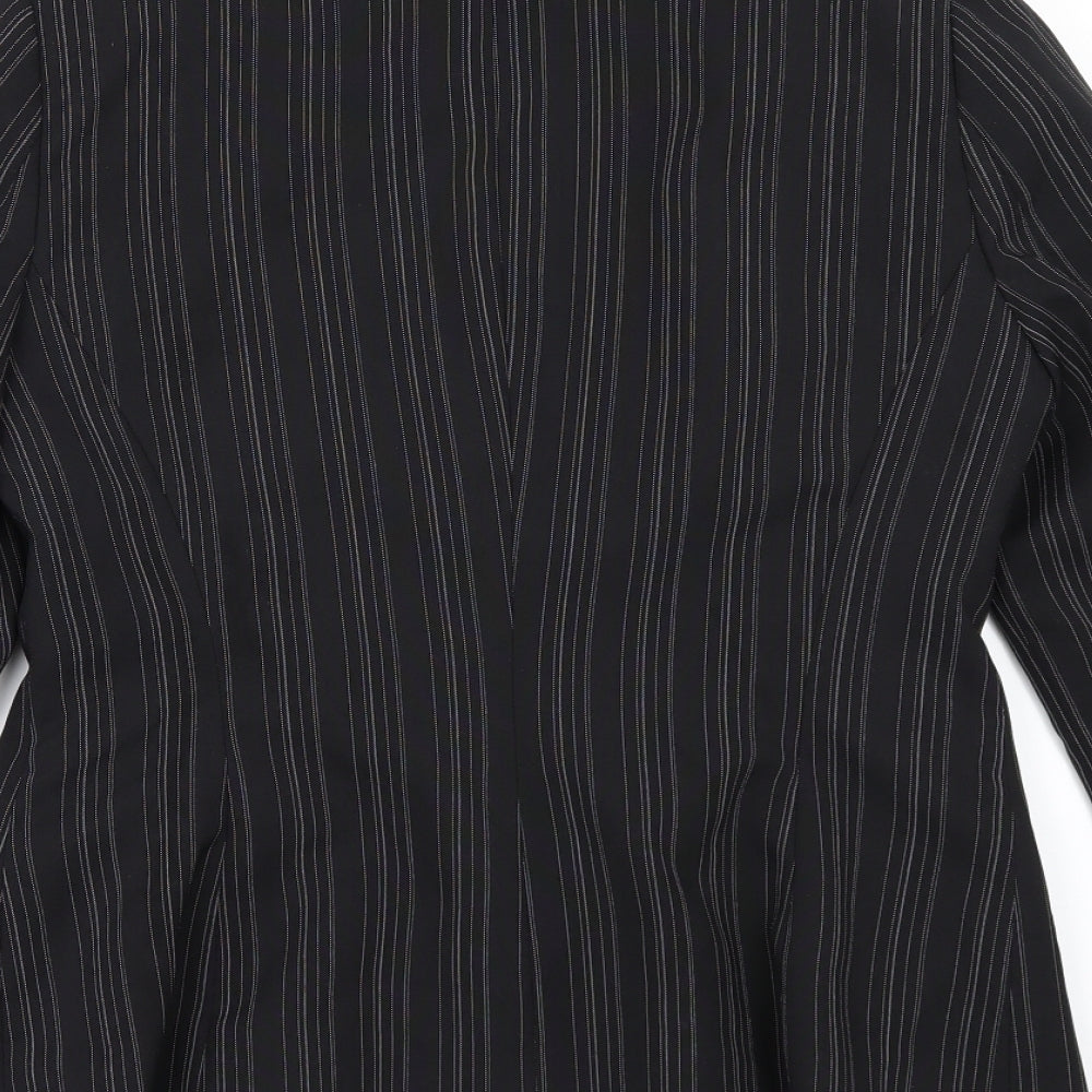 Select Womens Black Striped Jacket Suit Jacket Size 12