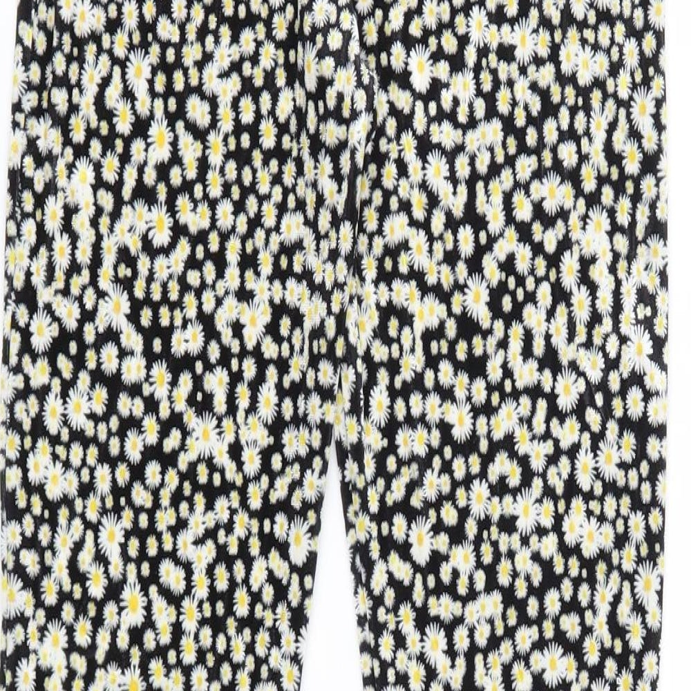 SSS Sample Womens Yellow Floral Trousers Size 26 in L30 in - Daisy Print