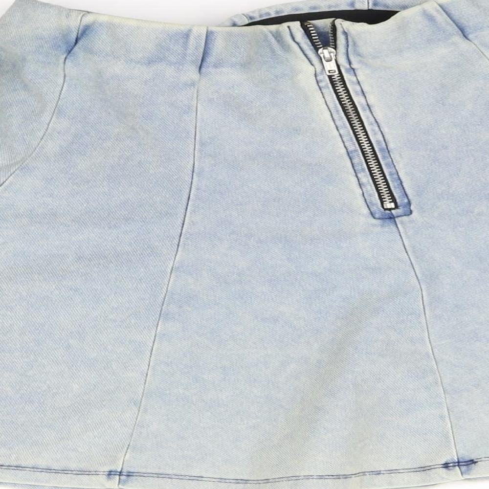 Topshop Womens Blue Flare Skirt Size 8
