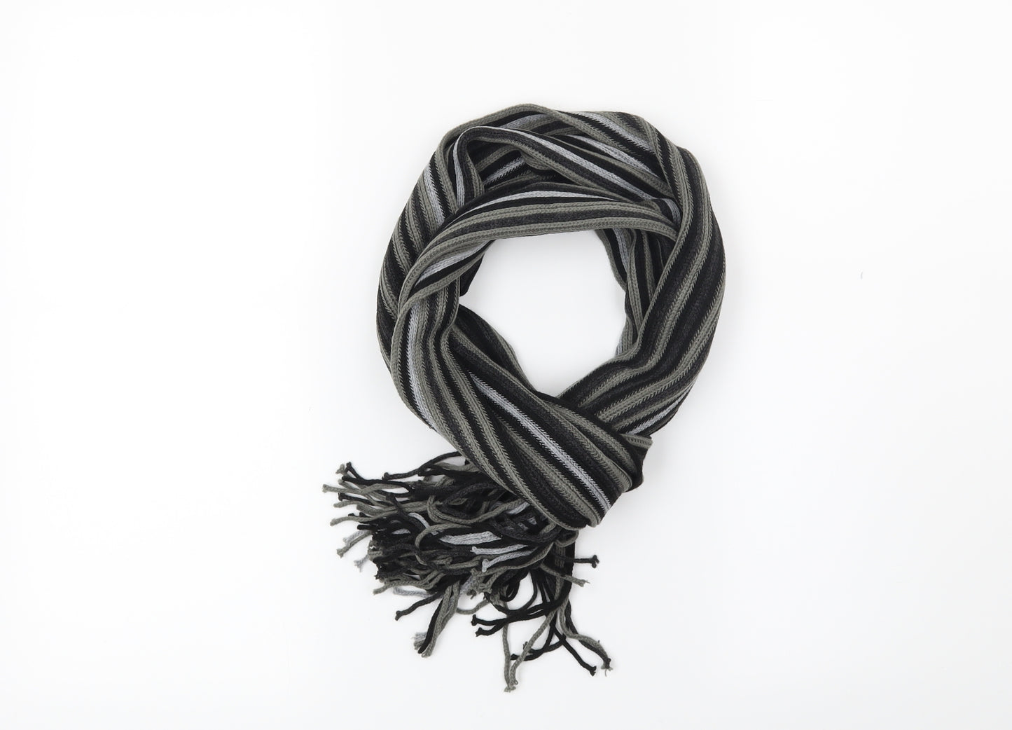 Primark Mens Black Striped Scarf One Size