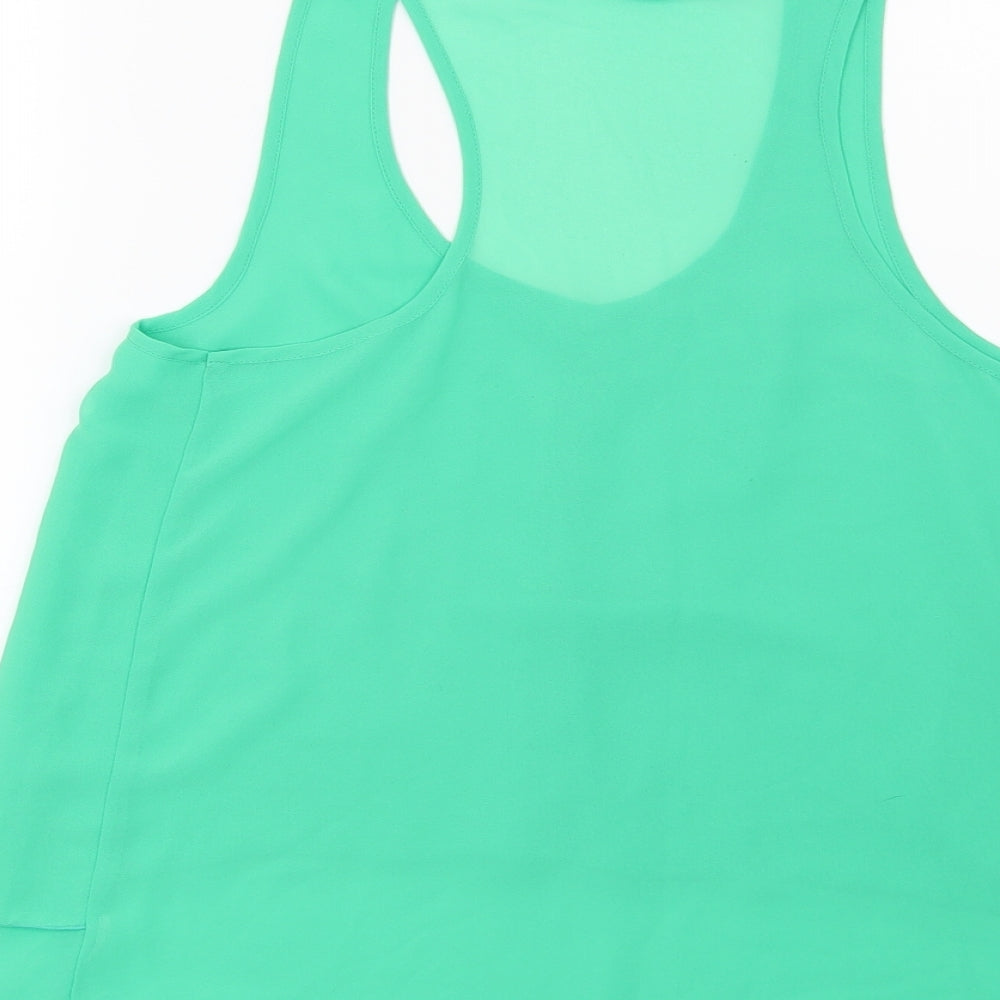 H&M Womens Green Basic Blouse Size 8