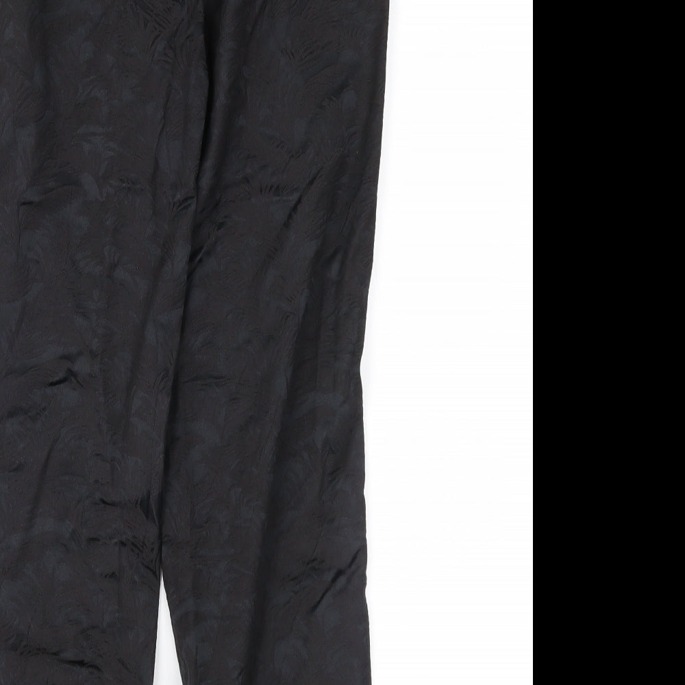Bonmarché Womens Black Floral Trousers Size 10 L26 in