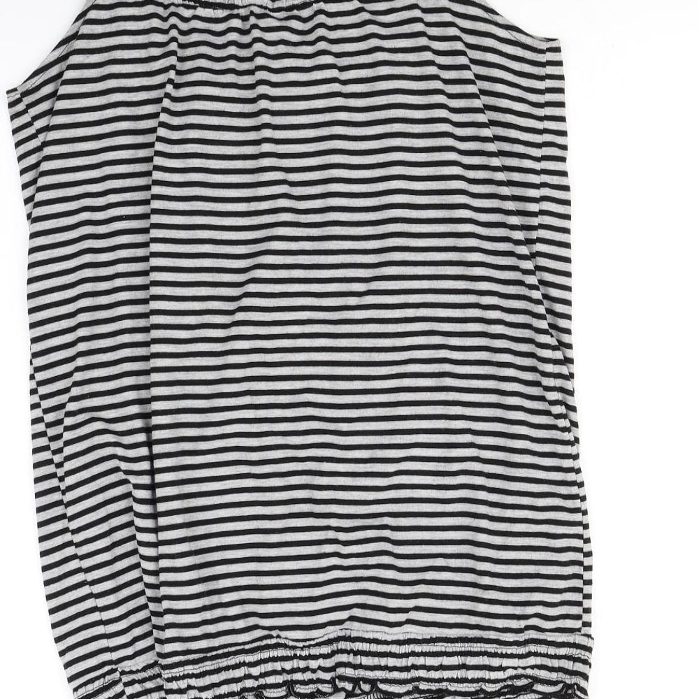 Inspire Womens Black Striped Basic T-Shirt Size M